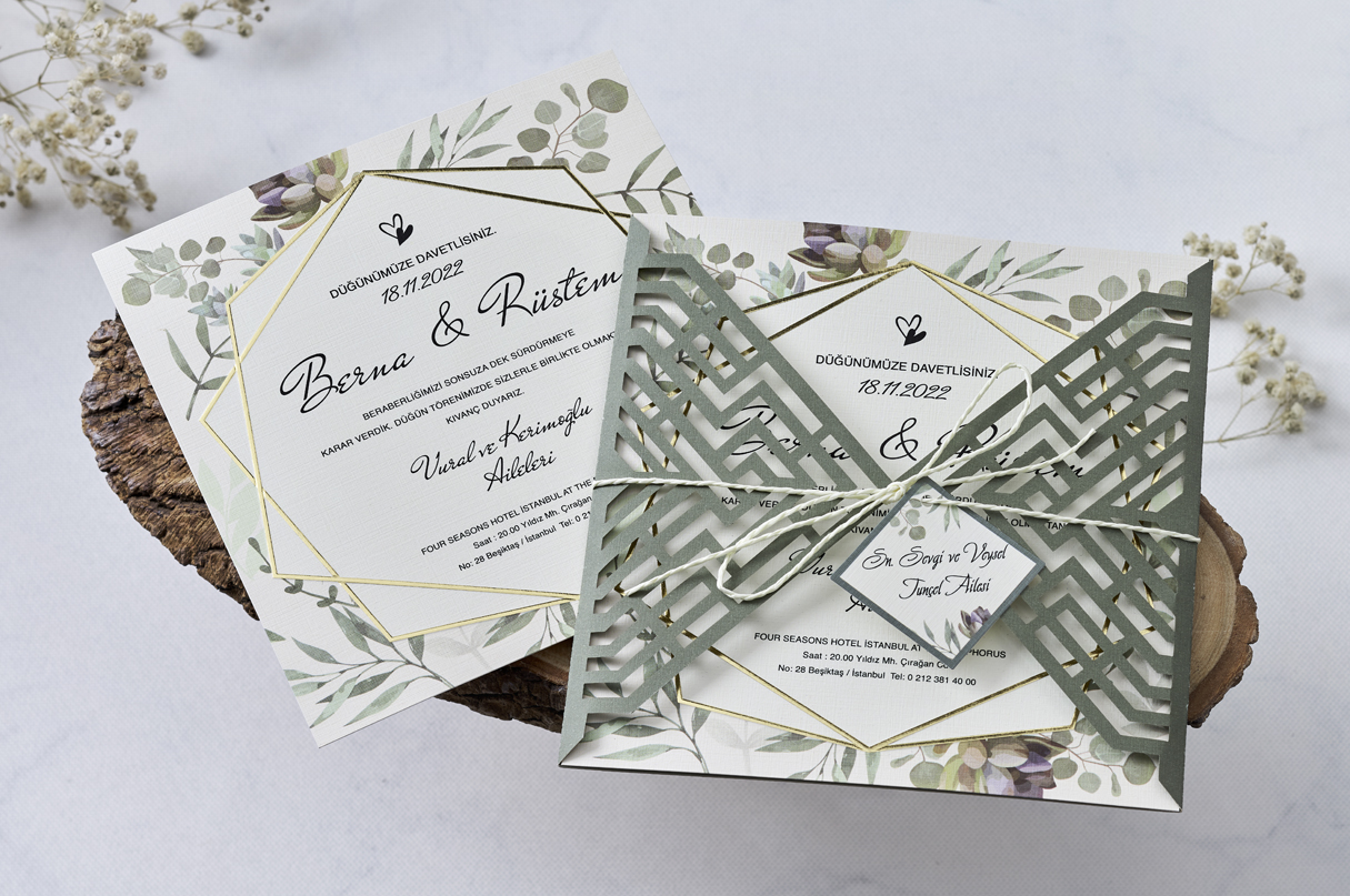 Temalı Düğün Davetiyeleri