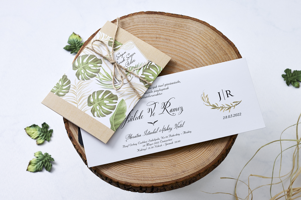 Doğa Temalı Düğün Davetiyeleri
