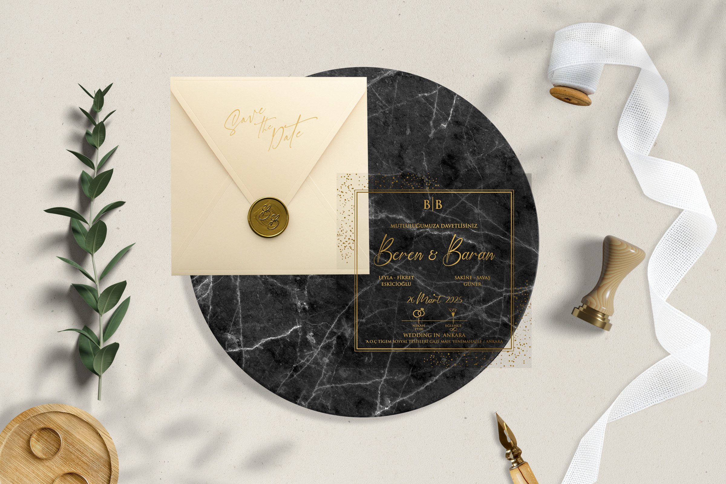 Minimalist Şeffaf Davetiyeler