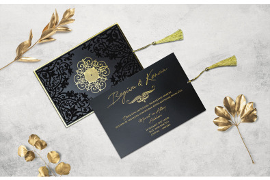 Bohem Stylish Düğün Davetiyesi BH241