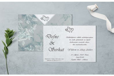 Bohem Stylish Düğün Davetiyesi BH268