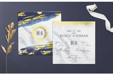 Bohem Stylish Düğün Davetiyesi BH260