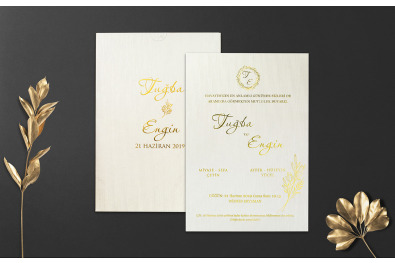 Bohem Stylish Düğün Davetiyesi BH302
