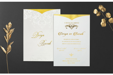 Bohem Stylish Düğün Davetiyesi BH304