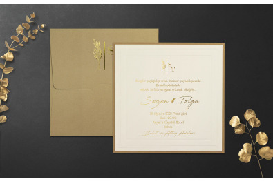 Bohem Stylish Düğün Davetiyesi BH299