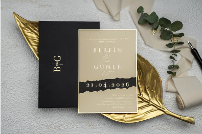 Bohem Eko Düğün Davetiyesi BH61