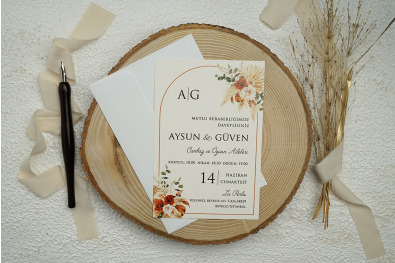 Bohem Eko Düğün Davetiyesi BH113