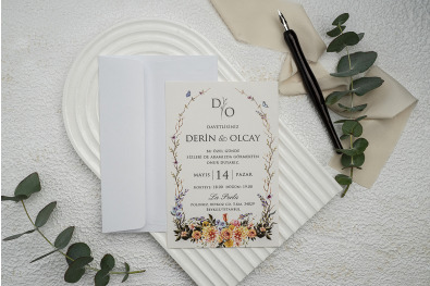 Bohem Eko Düğün Davetiyesi BH116