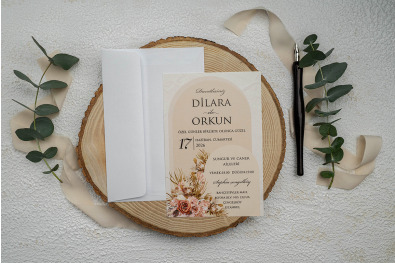 Bohem Eko Düğün Davetiyesi BH119